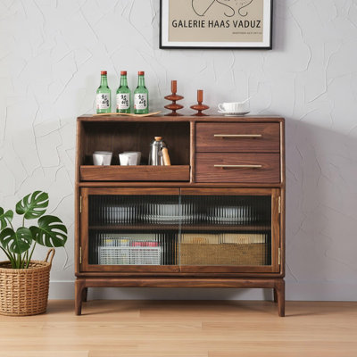 Commode d'appoint simple et rétro en bois massif