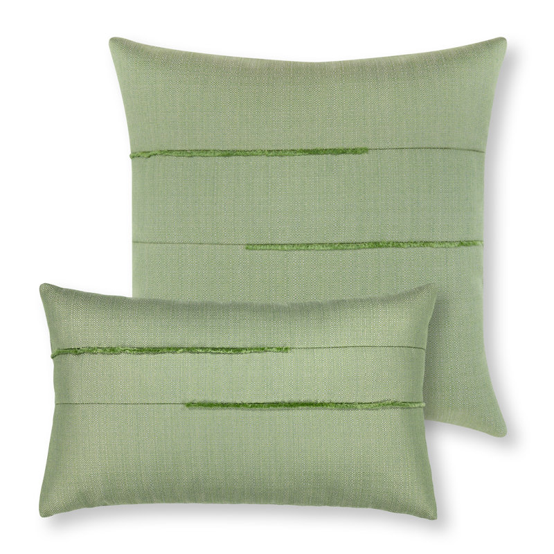 Micro Fringe Outdoor Square Sunbrella® Pillow Cover & Insert, Green, Square 20"