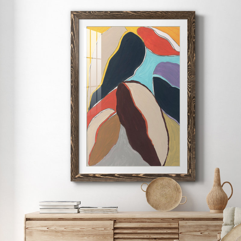 Botanical Revisit I - peinture encadrée, Papier, cadre noyer, H 37,5 po x l 27,5 po x P 1,5 po