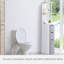 Armoire en lin blanche de 54 po de hauteur - Rangement de salle de bain avec 2 tiroirs et tablette à niveaux pour un rangement efficace