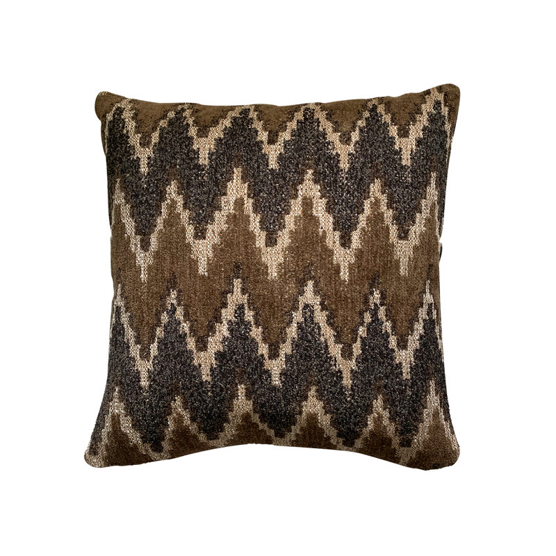 Housse de coussin carré et insert, Brun clair / brun, 20 po x 20 po