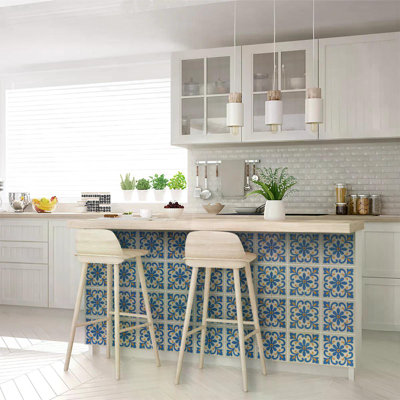 5" x 5" Floral Vinyl Peel and Stick Mosaic Tile
