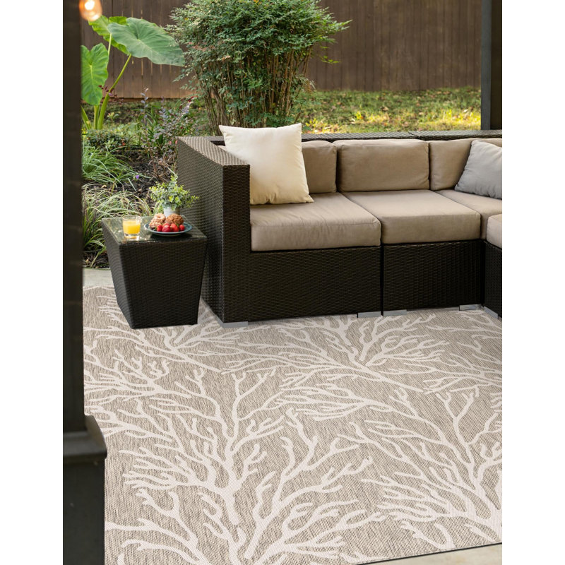 Tapis contemporain gris Azilynn, Carré 7 pi 10 po