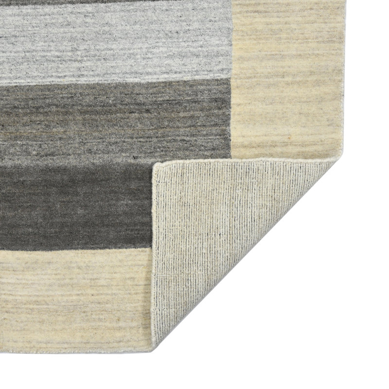 Tapis ivoire / blanc en laine tissé à la main Blend, Rectangle l 2 pi x L 3 pi