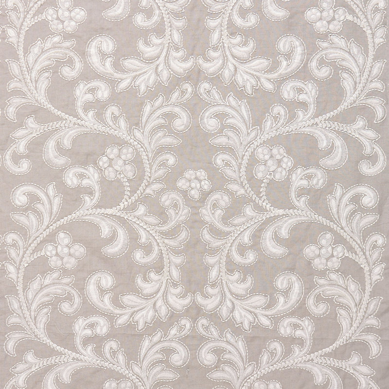 Tissu brodé Oriana Chiara, Gris perle