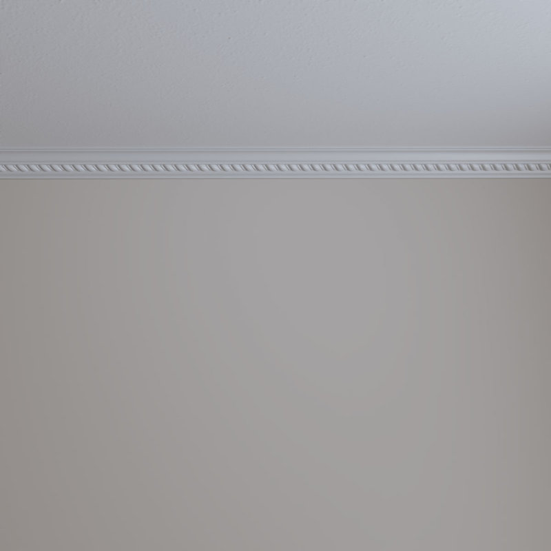 Classic White Polyurethane Roped Crown Moulding 94.5"