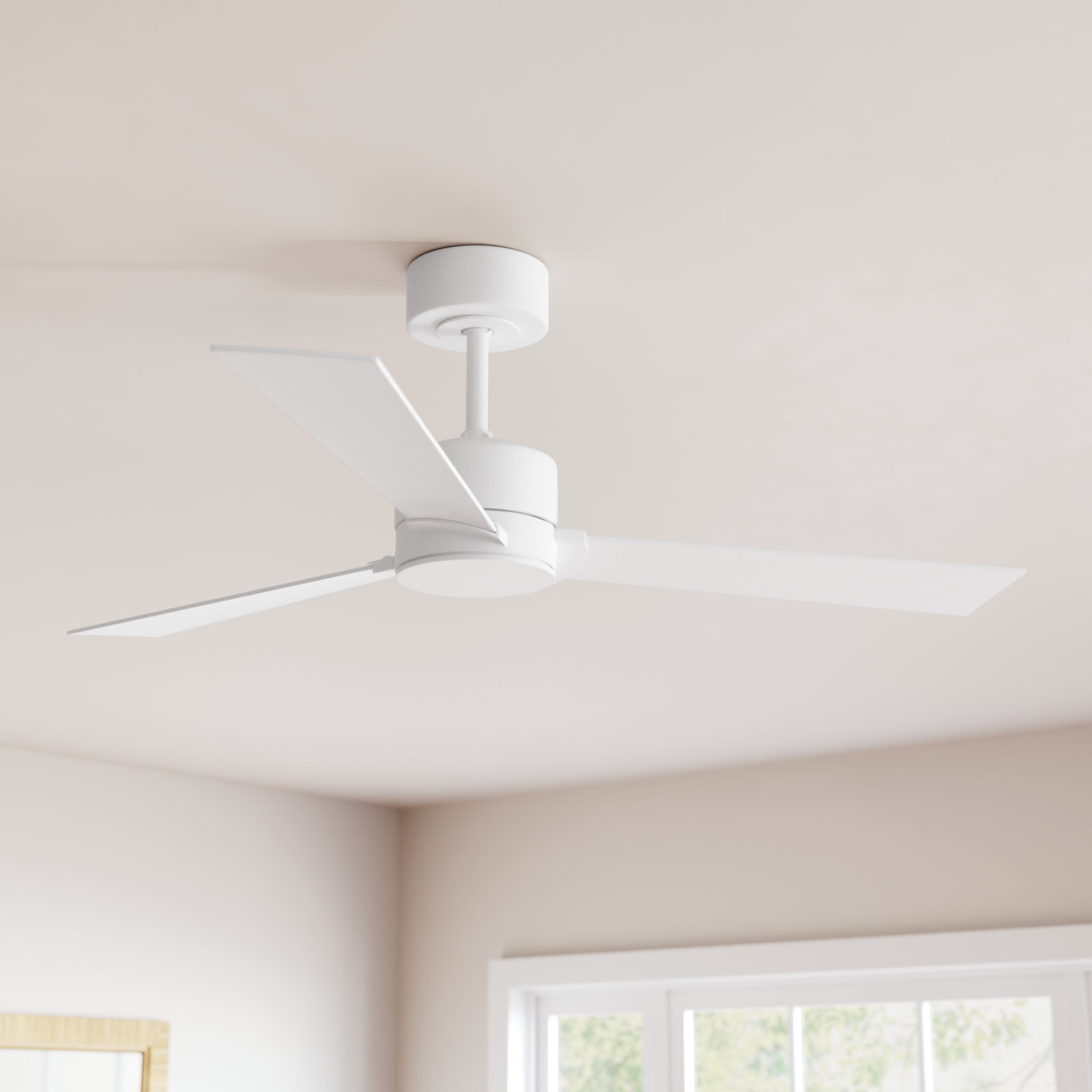 Martrell 3 Blade Ceiling Fan, Matte White, 52", Matte White