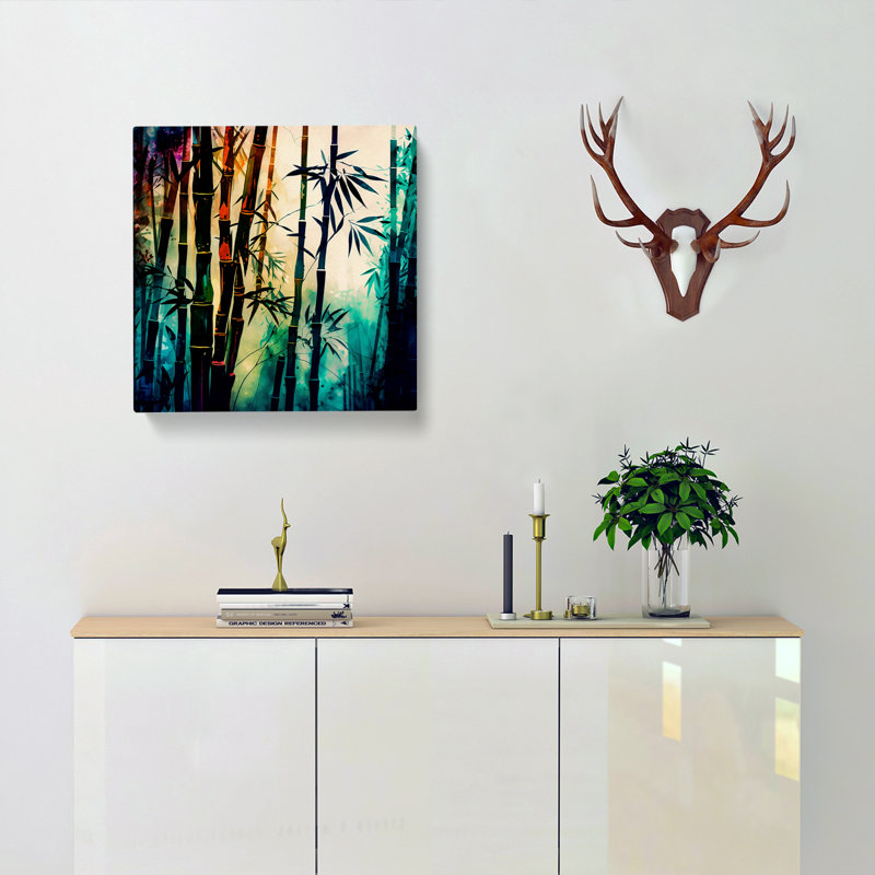 Bamboo Forest Post-Impressionism - No Frame Print, 35cm H x 35cm W x 3cm D