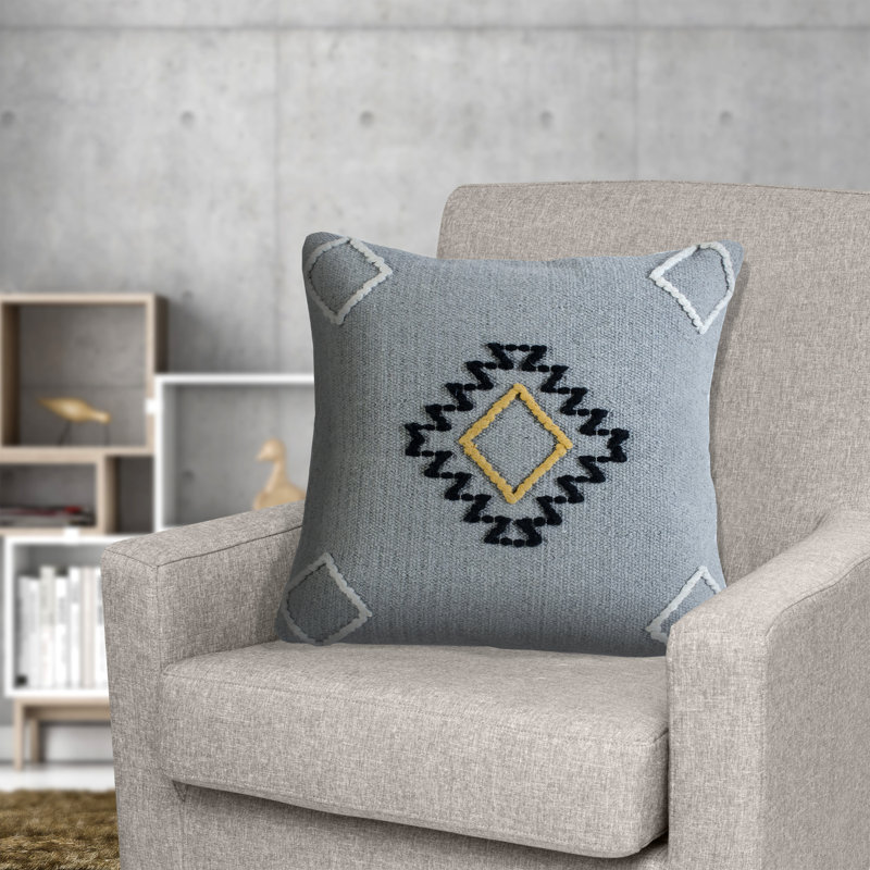 Chic Geometric Blue Square Throw Pillow Cover, Pillow Cover & Insert