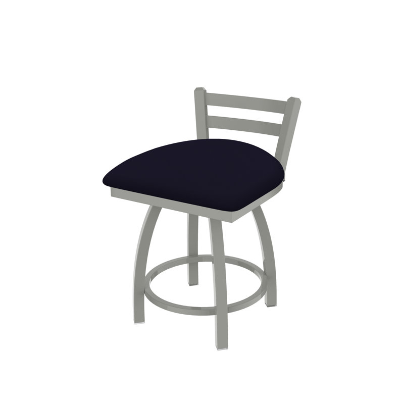 Tabouret de coiffeuse en métal Jackie, Nickel anodisé, Vinyle - Crépuscule galop