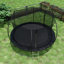 Trampoline de 14 pi (coussin de couleur double face), trampoline pour enfants et adultes avec filet et échelle, poteau de clôture incurvé