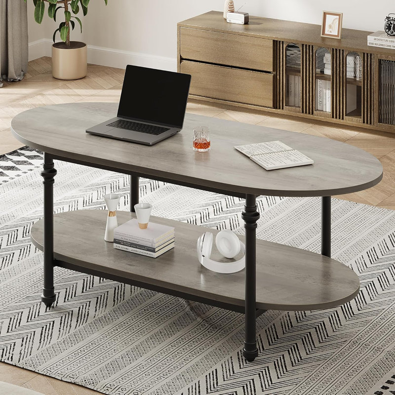 Table basse ovale unique de 47,2 po, Gris