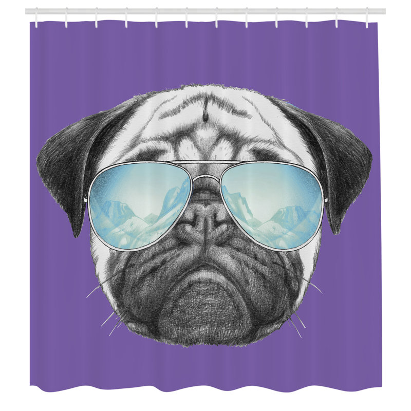 Ensemble de rideau de douche et crochets carlin, H 70 po x l 69 po, Bleu violet