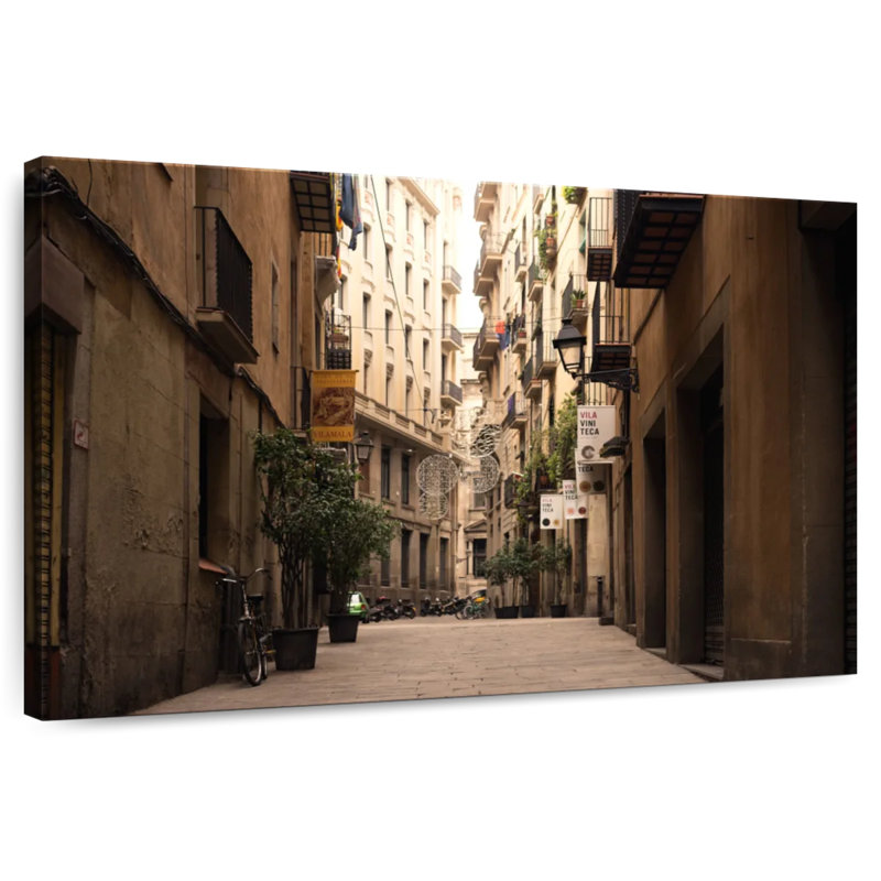 Sirci, Espagne, allée, bâtiments, H 20 po x l 30 po