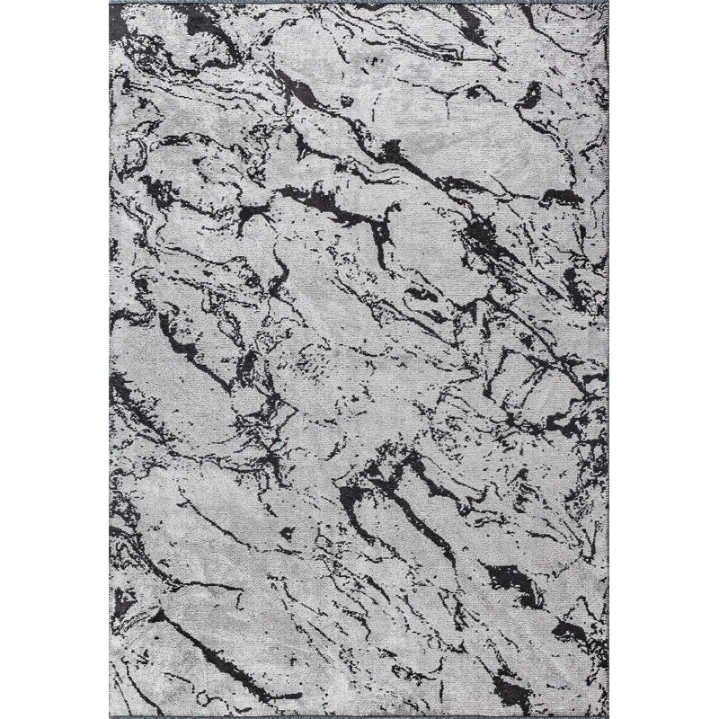 Rapture Gray/Black Abstract Luxury Area Rug, Rectangle 7'10" x 11'2"