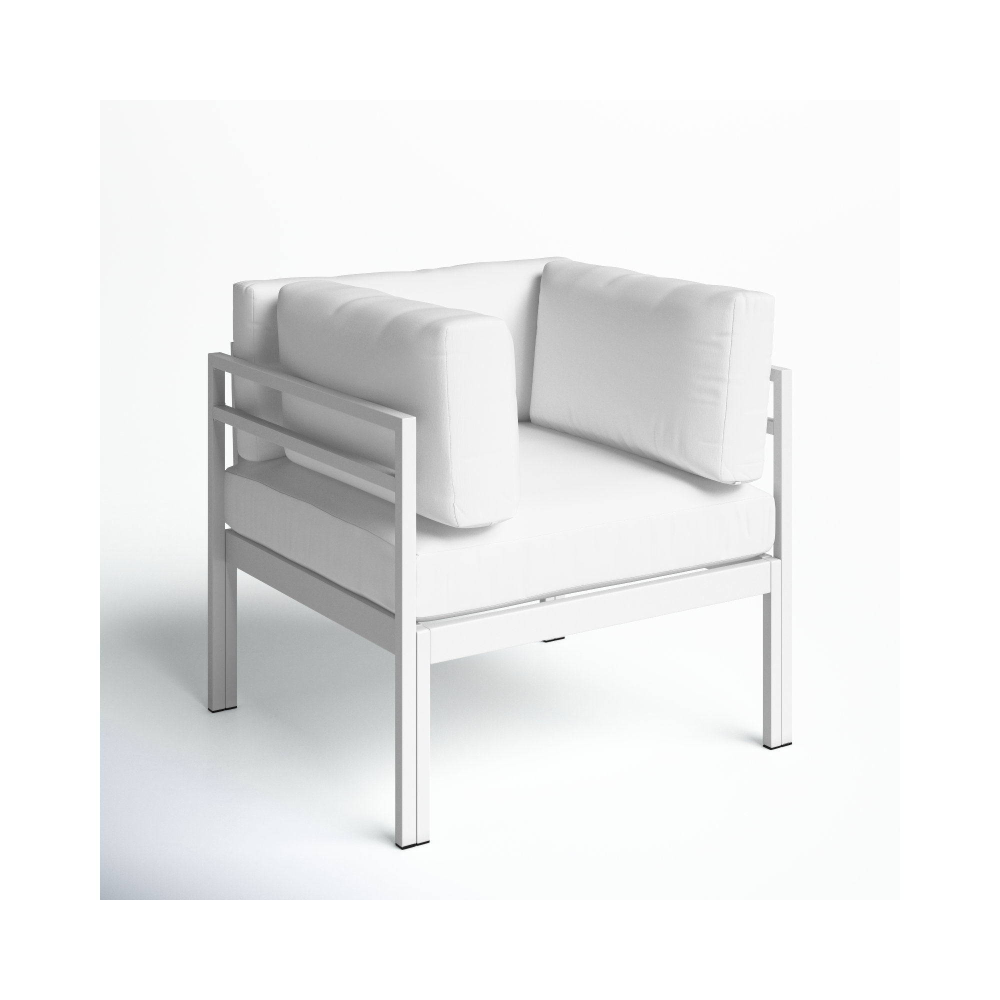 Novae Patio Chair with Cushions, White