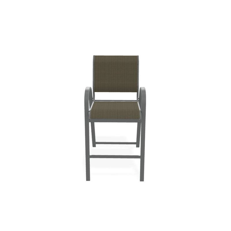 Tabouret de bar Holna, Tweed Sunbrella® brun, Graphite texturé