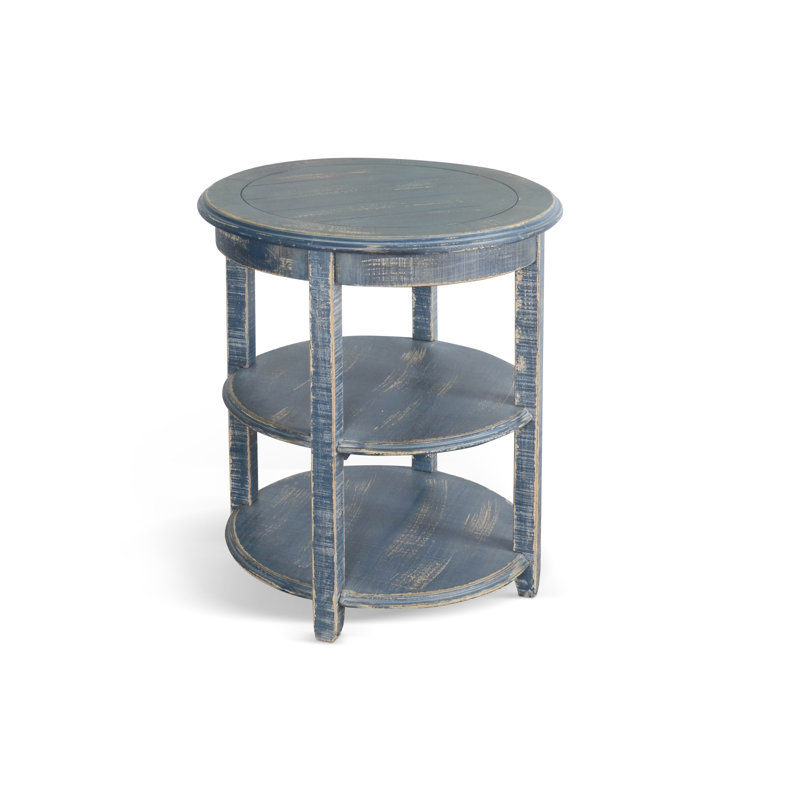 Komor Tray Top End Table, Ocean Blue