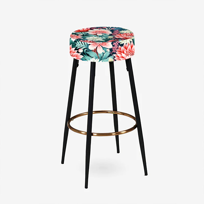 Ensemble de 2 tabourets de bar rose et vert vibrant Coral Haven