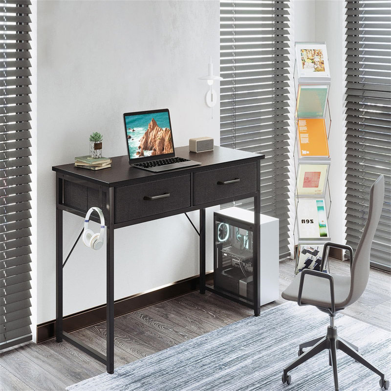 Billens Metal Base Computer Table, Black