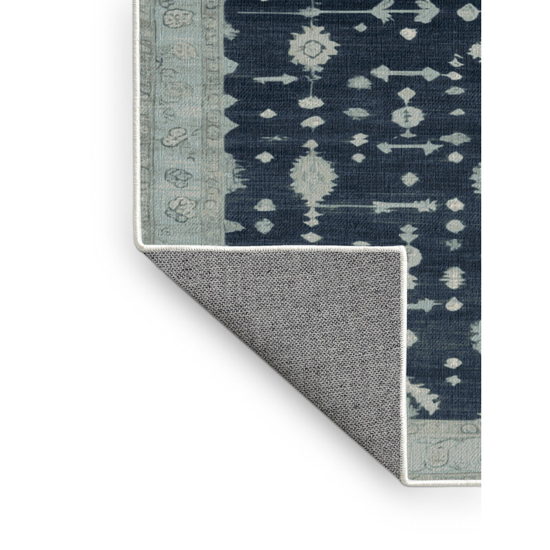 Machine Washable Overdyed Green Area Rug, Square 3'