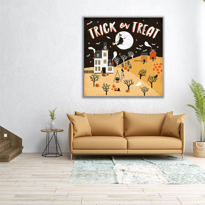 «Spooky Village III», reproduction d'art sur toile, H 16 po x l 16 po
