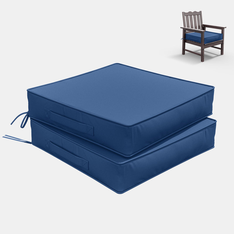 Outdoor 5” Seat Cushions And 24”X24” Outdoor Cushions Dining Seat Cushions , Blue