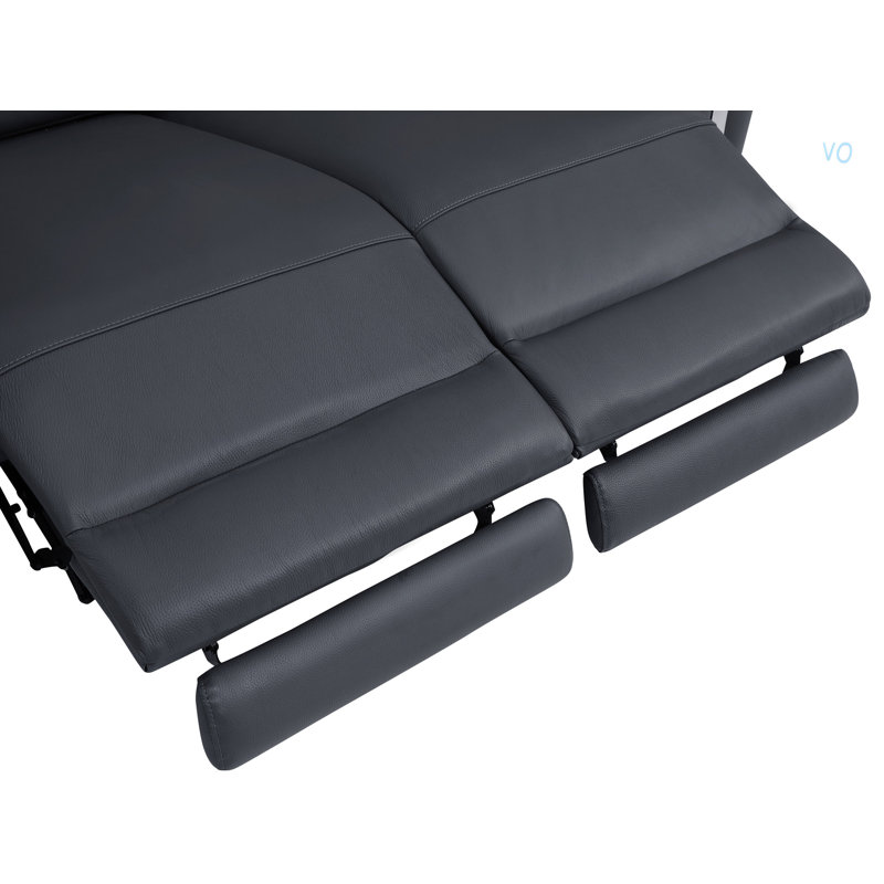 Cuir grainé avec fauteuil inclinable Global United, Gris foncé