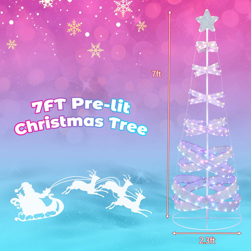 Arbre de Noël artificiel éclairé 7 pi
