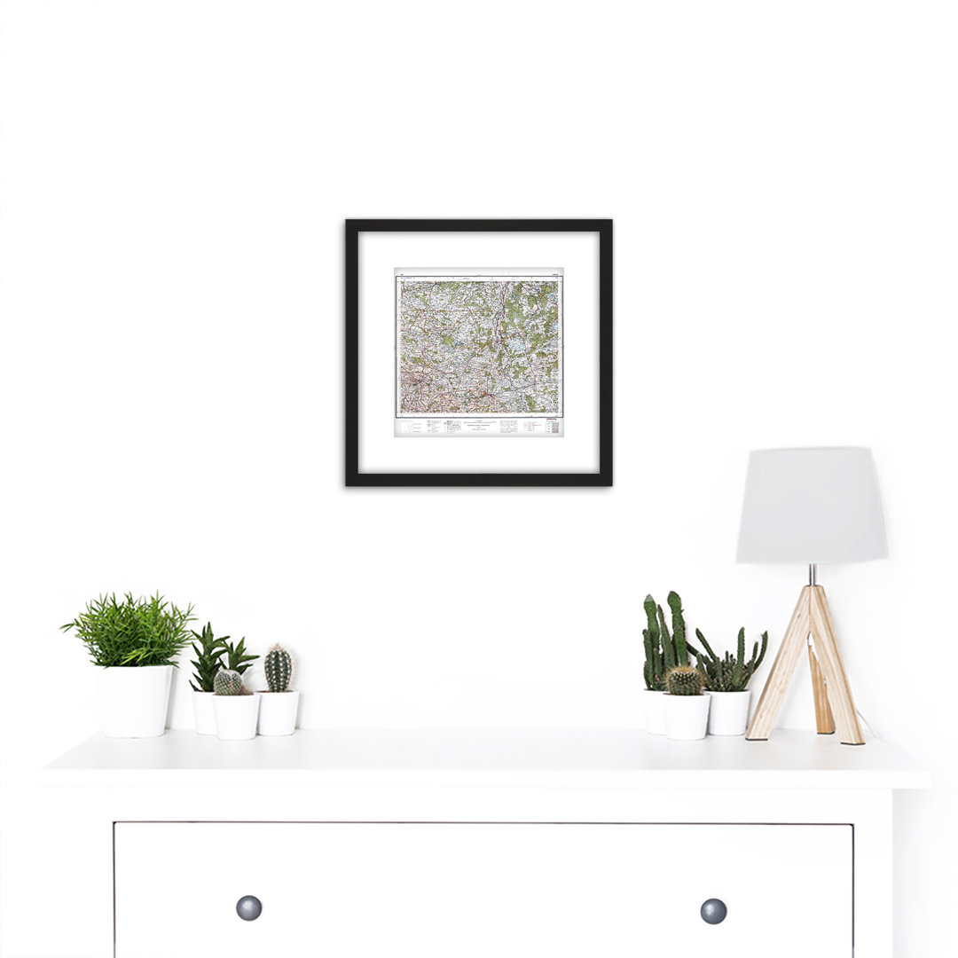 Map 1932 Polish Military Lublin Area Poland Replica - Single Picture Frame Print