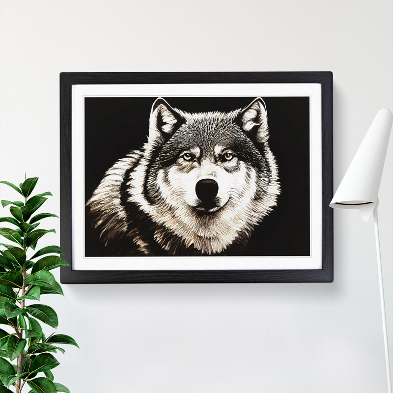 Face Of The Wolf Vol.1 - Single Picture Frame Print, Black Framed, 46cm H x 64cm W x 2cm D