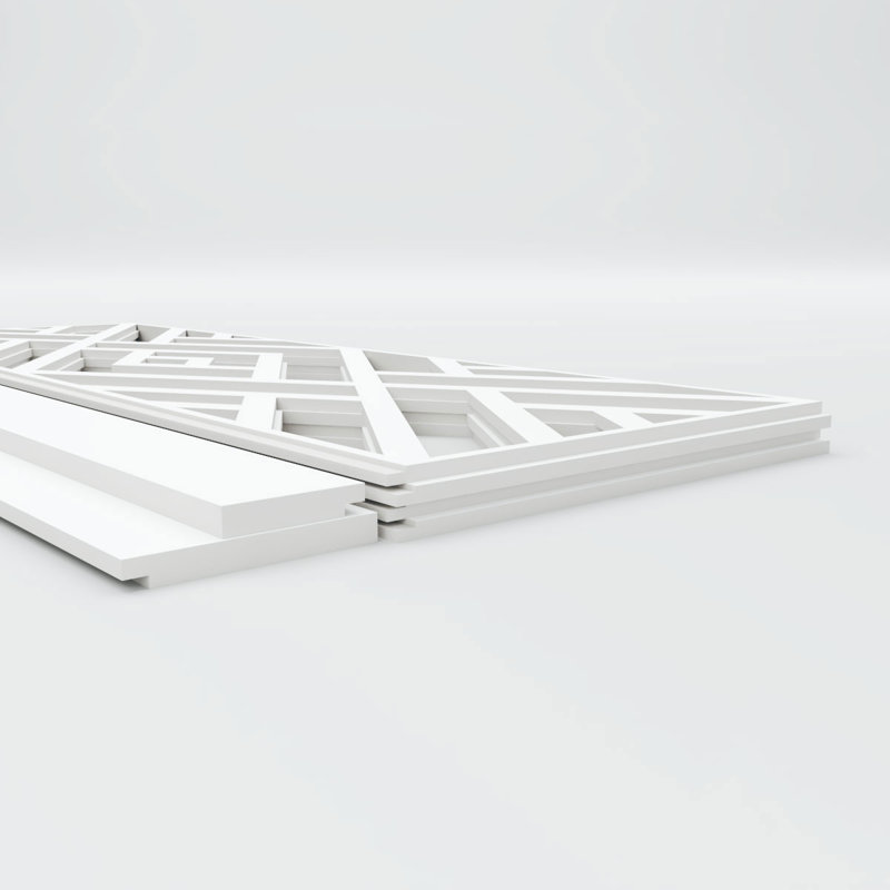 Panneaux muraux blancs 94,5 "(paquet de 4), H 40 po