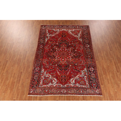 Tapis traditionnel rouge en laine 8 x 12