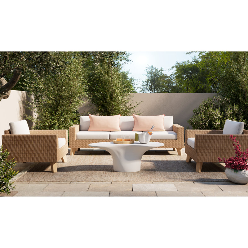 Swifton 4 Piece Sofa Seating Group with Cushions, Brown