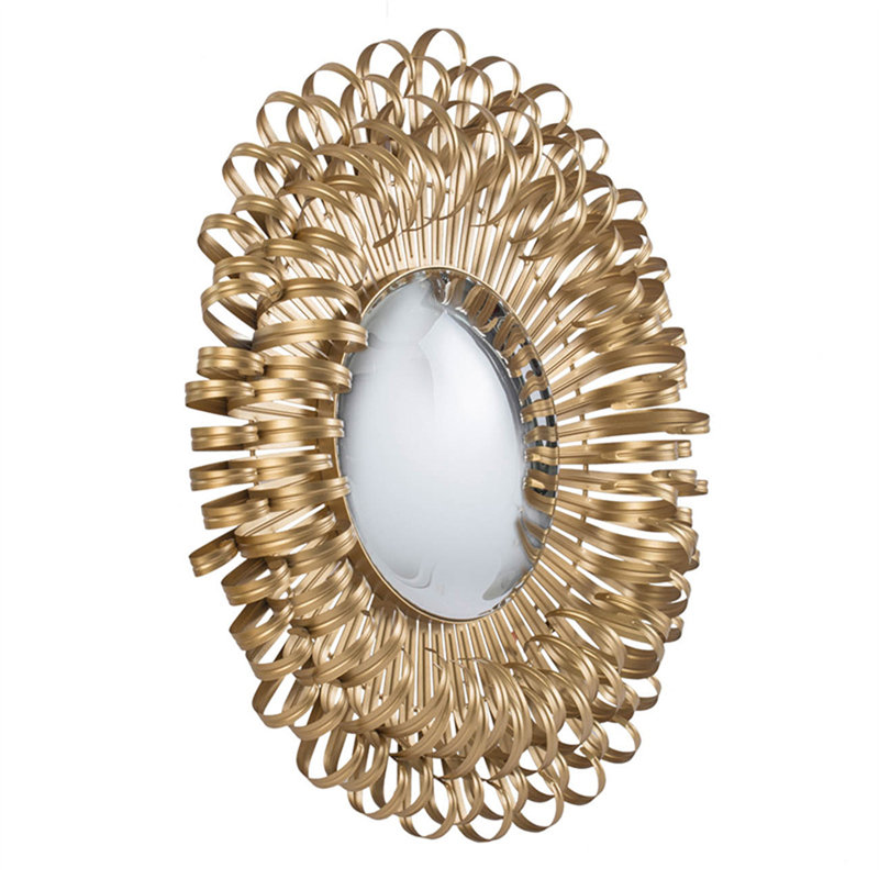 27" In Sunburst Design Wall Mirror Decorative En Finish For Entryway