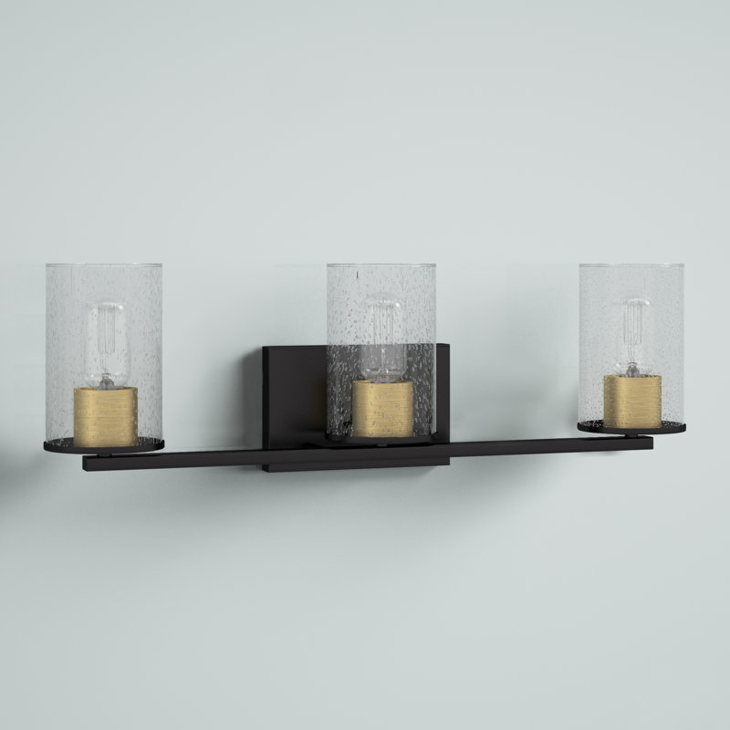Éclairage pour salle de bain 3 lumières à intensité variable noir Orear