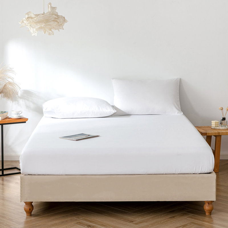 Extra Deep 25cm Bed Sheets Fitted Sheet 100% Poly Cotton, Small Double (4'), White