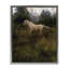 «Foal in Brushed Woodland Scene», art mural encadré sur toile flottante grise, design par Kamdon Kreations-854211963-853988261