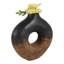 Vase de table ouvert en terre cuite sculpturale pour décoration intérieure - Grand vase décoratif pour salon ou entrée - Noir-2116591585