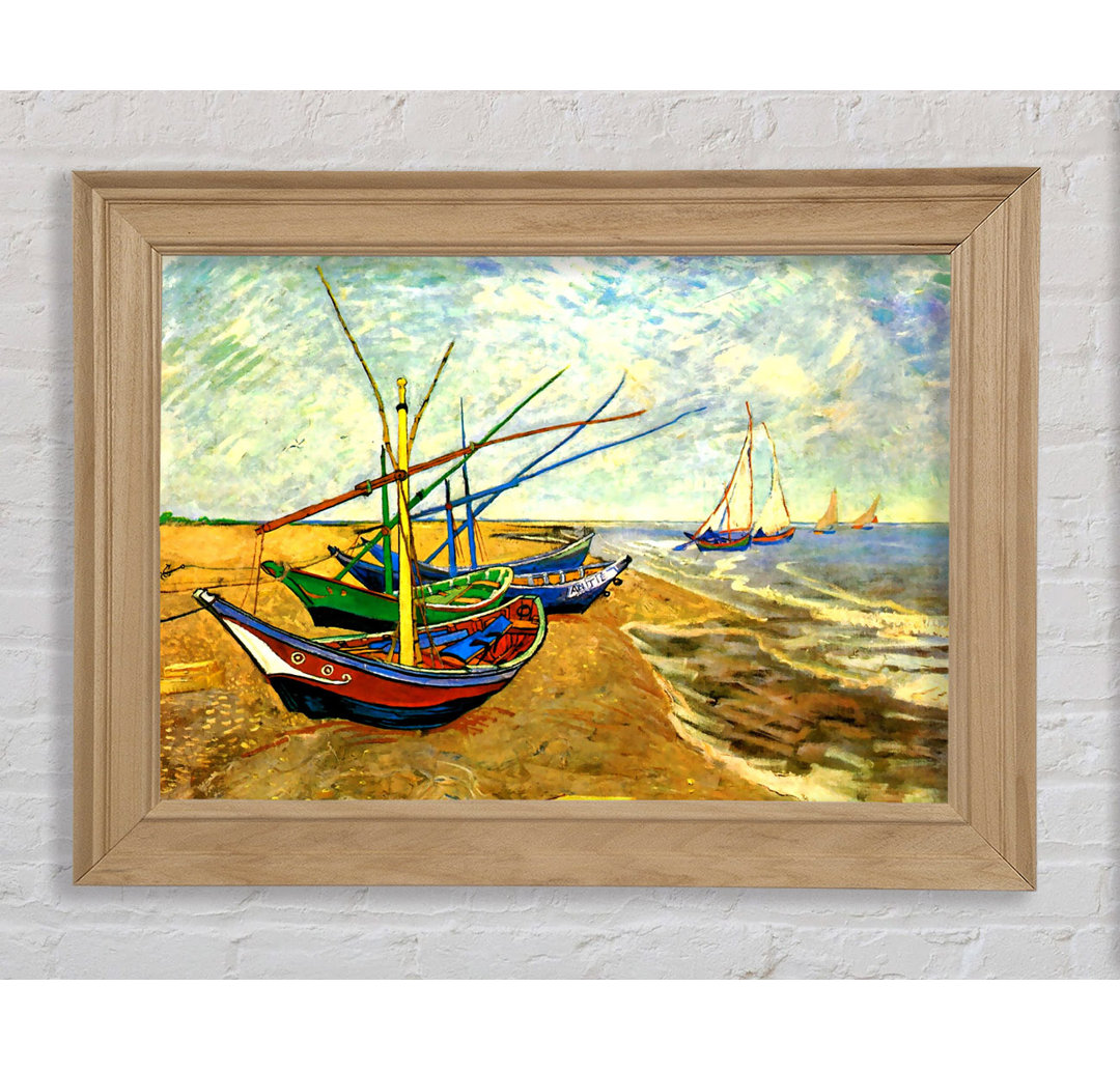 Van Gogh Fischerboote am Strand von Saintes-Maries - Einzelne Bilderrahmen Kunstdrucke