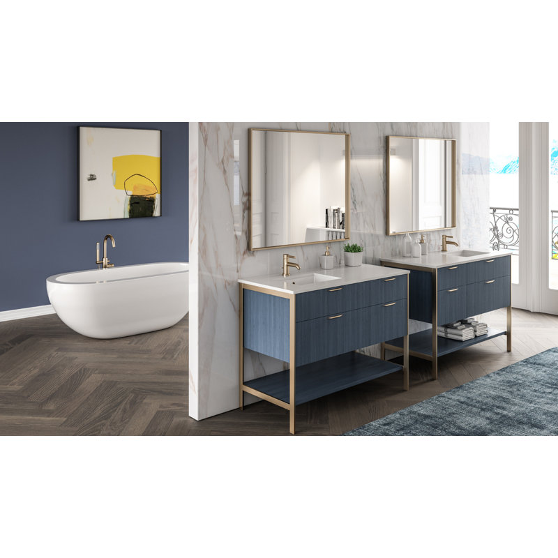 Armosa 69.88'' L Freestanding Soaking Bathtub, Gloss White