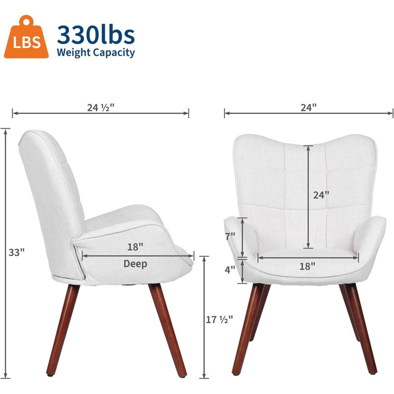 Chaises de salle à manger rembourrées modernes, chaises de cuisine à dossier haut de style Mid-Century avec pieds en chêne pour la maison et le café