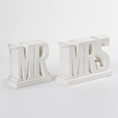 Farmhouse Chic Ceramic Bookends