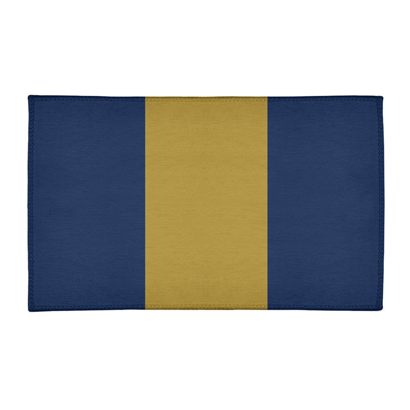 Tapis bleu marine/or tissé à plat Milwaukee, Rectangle 2 pi x 3 pi