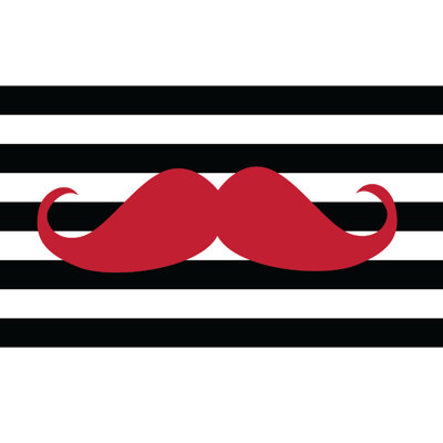 Mustache Stripes - Wrapped Canvas Art Prints