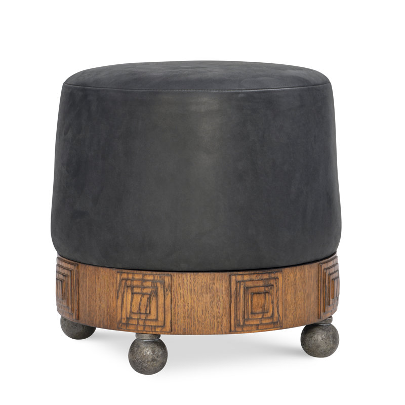 MS Upholstery Cylinder Leather Ottoman