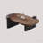 Modern Nut-Brown Solid Wood Oval Coffee Table