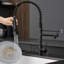 Robinet de cuisine noir avec robinet rétractable, acier inoxydable, rotatif à 360 degrés, robinet en acier à faible entretien, noir, levier unique, technologie de pointe pour la durabilité-930779901