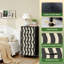 Commode à 4 tiroirs pour chambre à coucher avec lignes abstraites noires et ondulées crème à motif géométrique moderne, petite et grande commode à vêtements pour commode avec commode