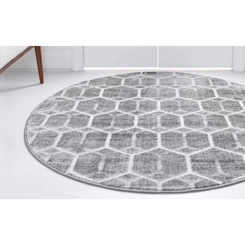 Clidy Abstract Indoor Rug, Round 8'